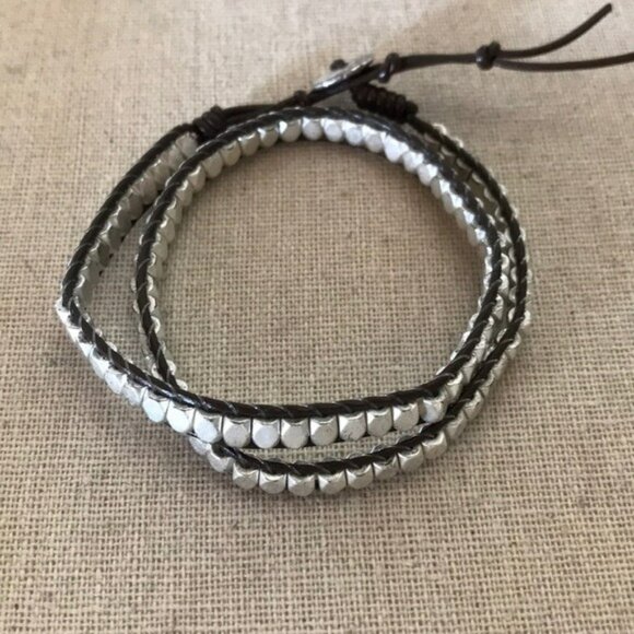 Stella & Dot Silver Nugget double wrap bracelet - New in Box - Picture 2 of 2